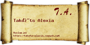 Takáts Alexia névjegykártya